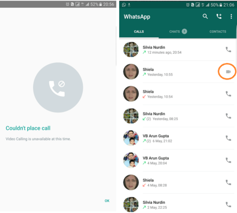 WhatsApp video calling in an Android beta.