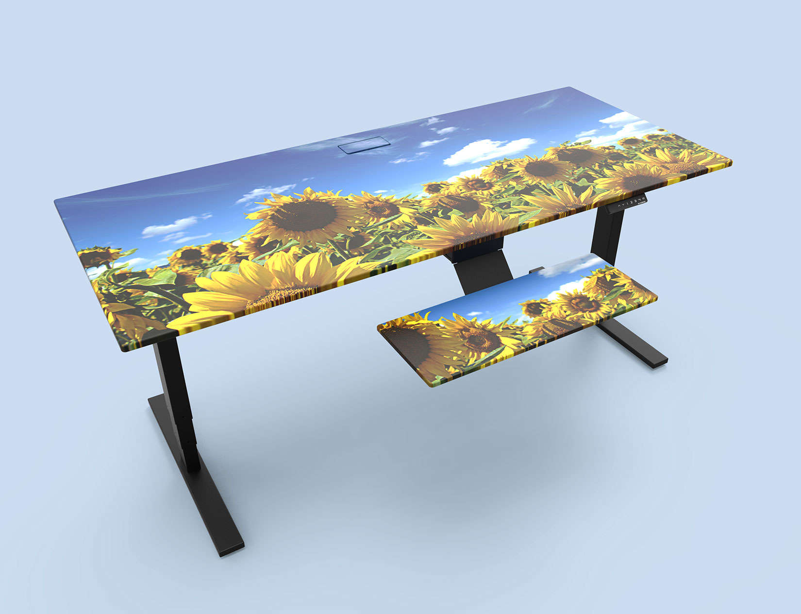 This standing desk cover will make you feel like you are working in a field of sunflowers.