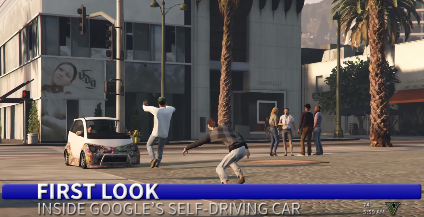 self-driving-google-car-mows-down-poor-pedestrians-in-joke-ad-2-image-cultofandroidcomwp-contentuploads201605Google-car-rampage-png