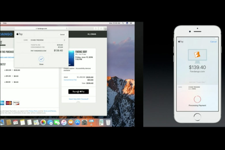 Apple Pay in your web browser.