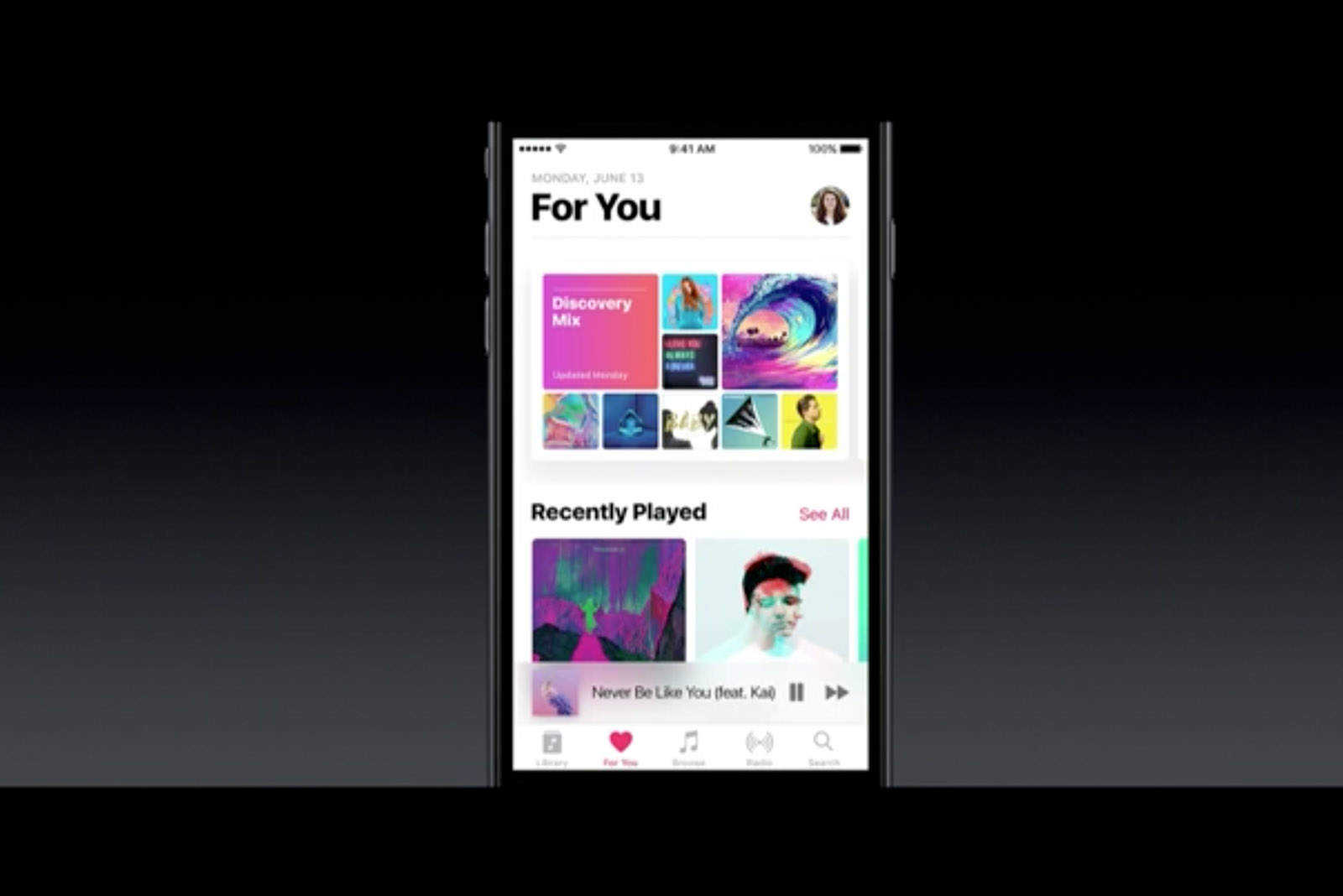 iOS 10 gives Apple Music a makeover.