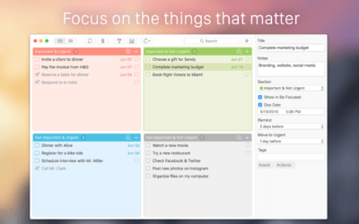 Focus Matrix uses 'Eisenhower method' to keep you on task