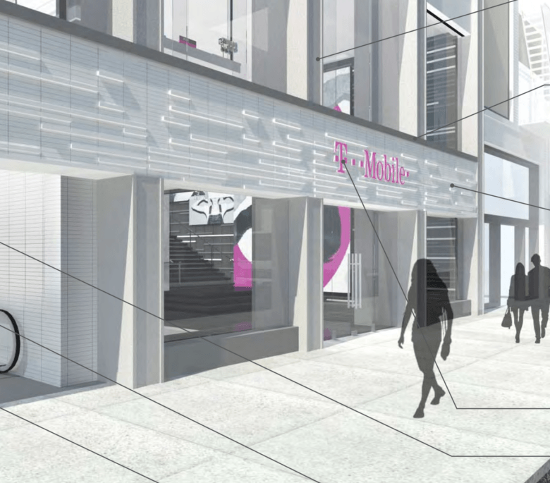 A closer look at the front of the store.