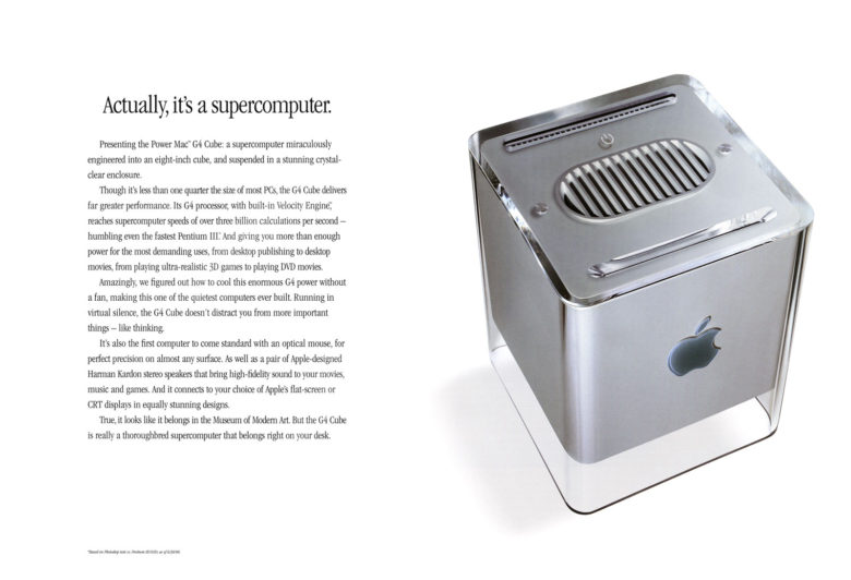 One of the print ads for the Power Mac G4 Cube