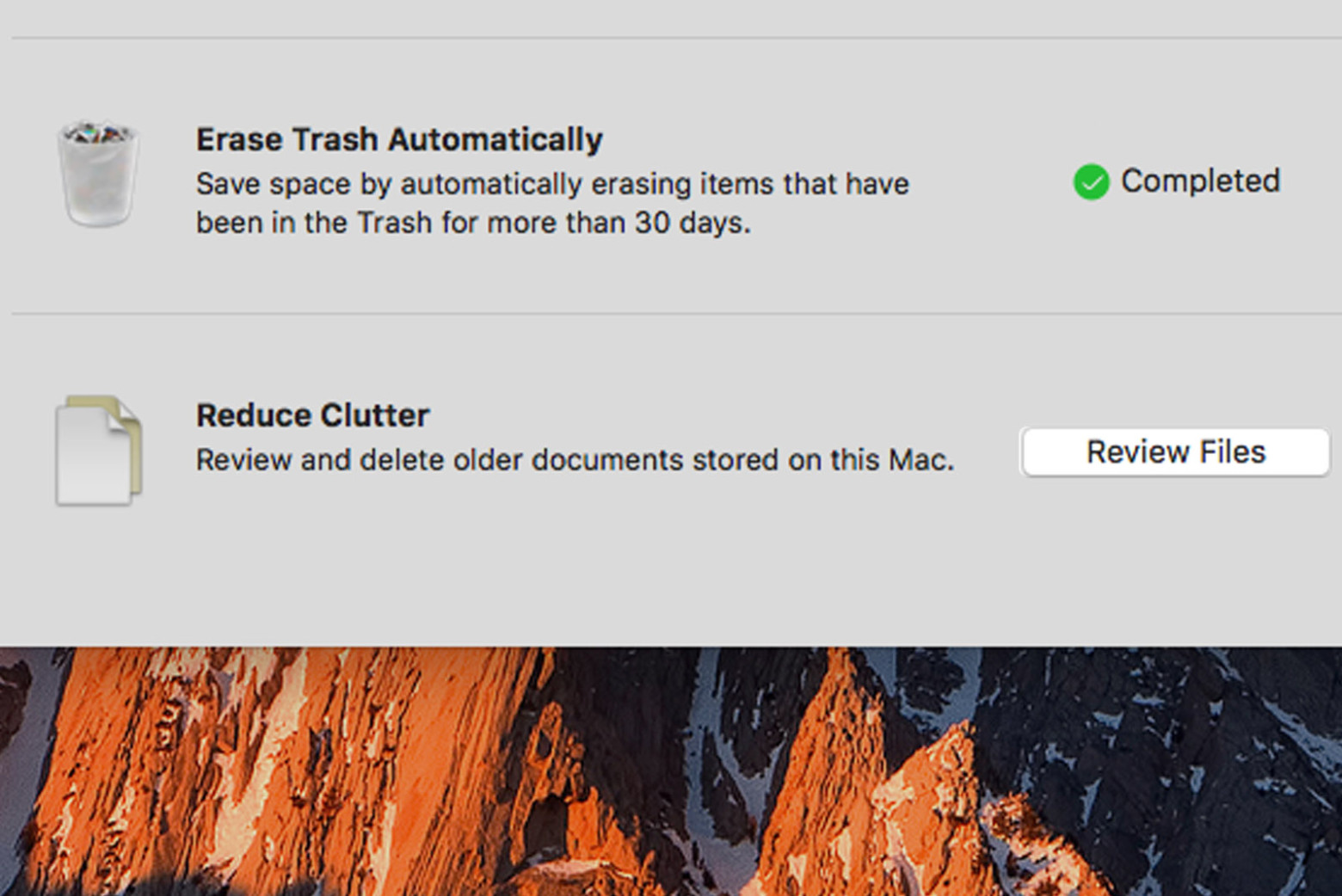 macOS Sierra How to use Optimized Storage to make space