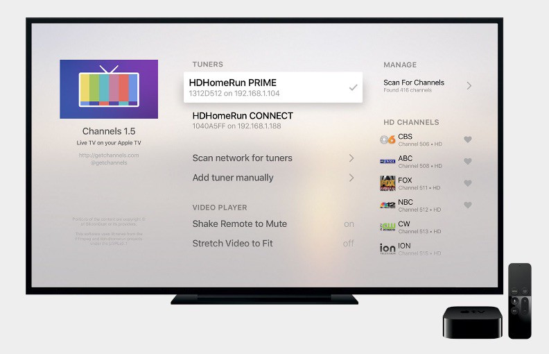 Channels app on Apple TV