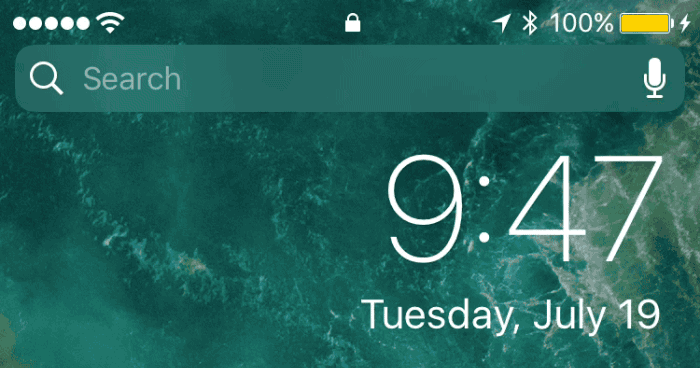 iOS 10 lockscreen widget view
