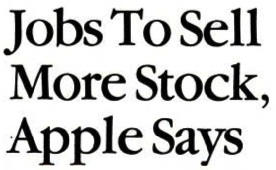 Apple acknowledged that Steve Jobs was selling his AAPL stock.