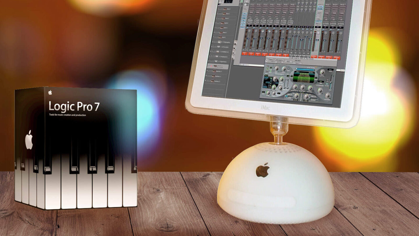 Image showing Apple music software Logic Pro 7 running on an iMac G4.