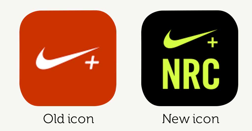 Nike+ Running icons, old and new