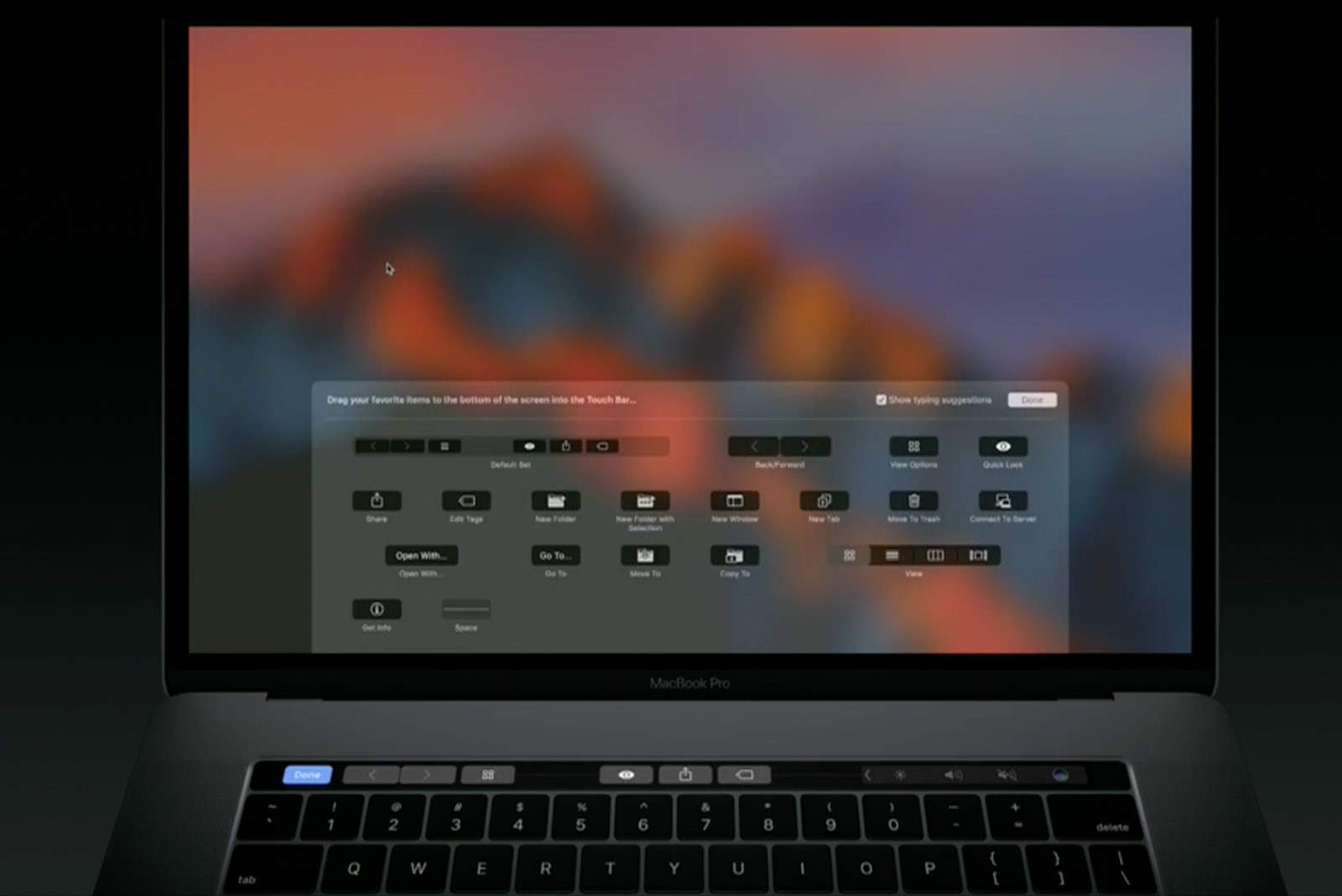 customized touch bar