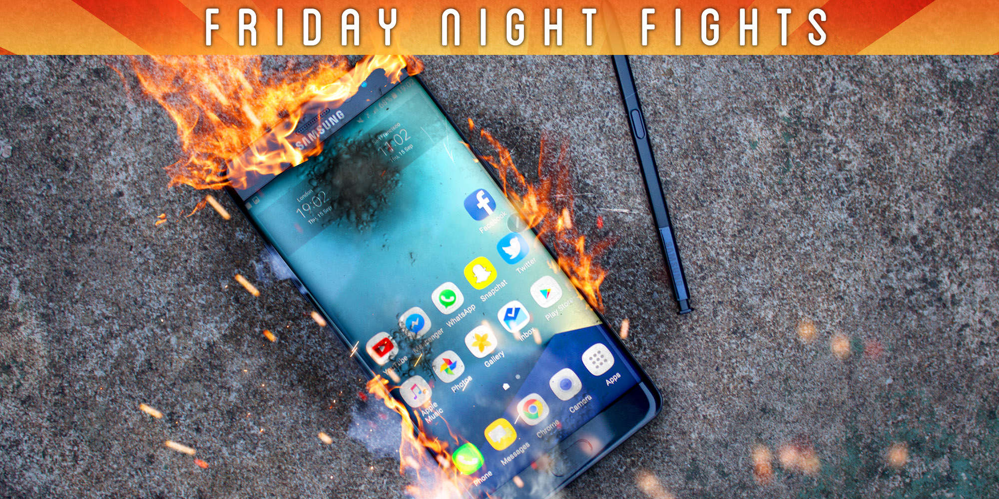 Galaxy Note 7 on fire