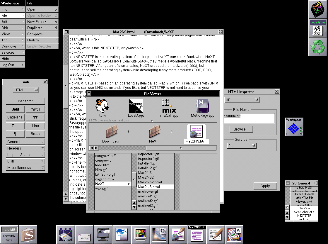Look familiar? NeXT's OpenStep operating system laid the groundwork for OS X.
