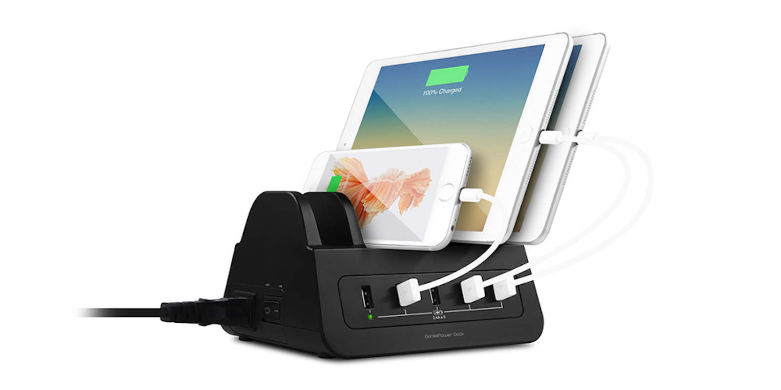 Organize your devices and charge them all at once with this convenient power hub.