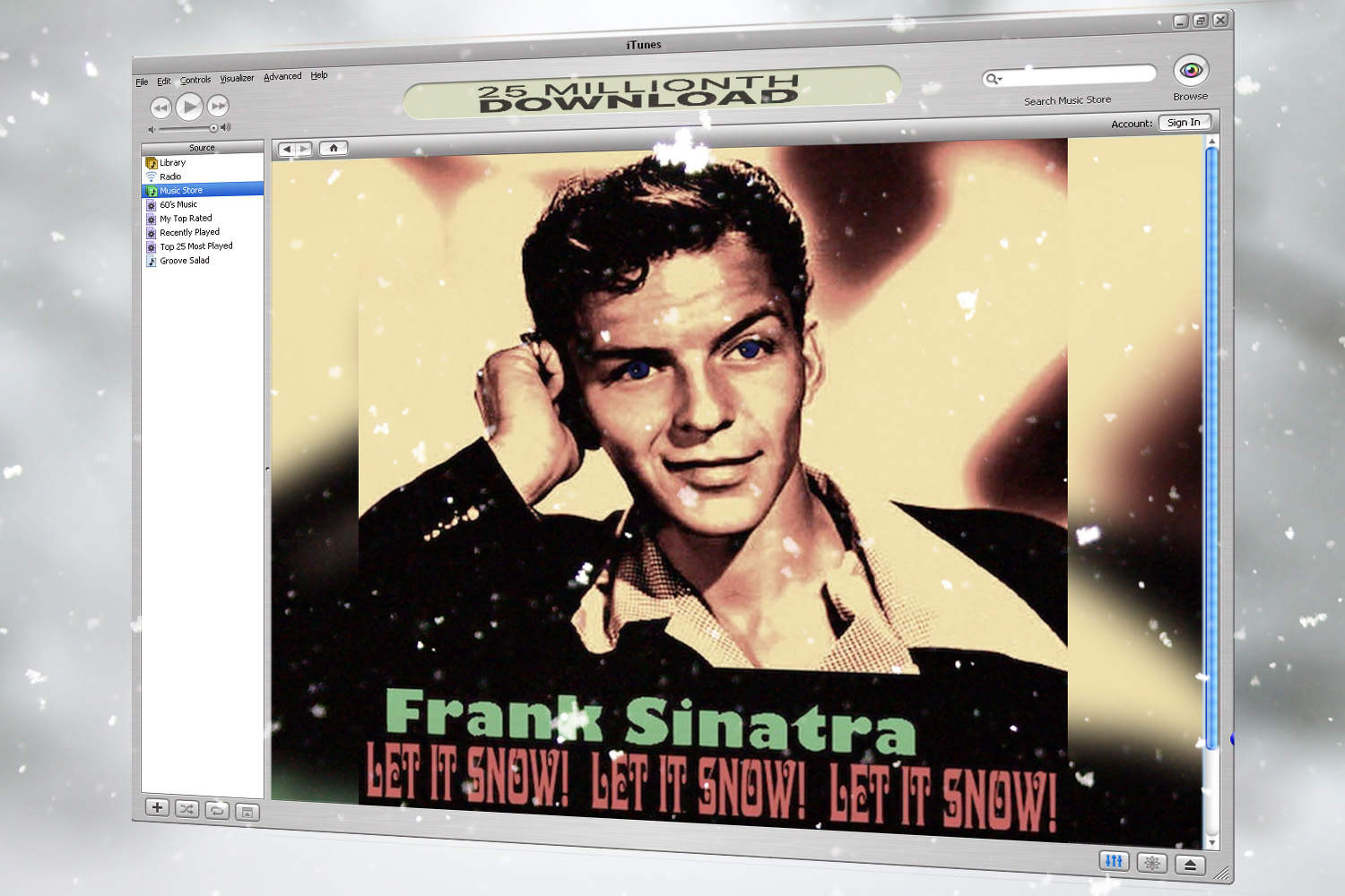 Today in Apple history: 'Let It Snow!' is iTunes' 25 millionth download.