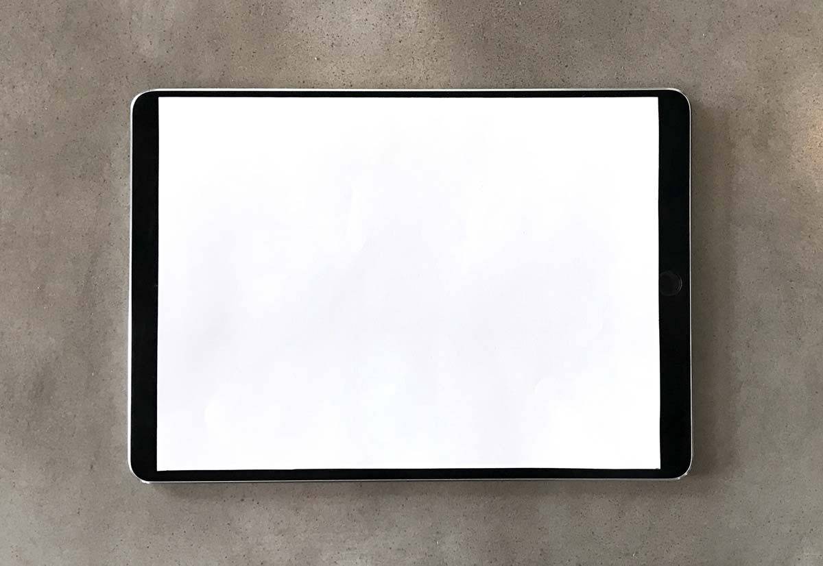 A 10.5-inch piece of paper on a 9.7-inch iPad Pro.