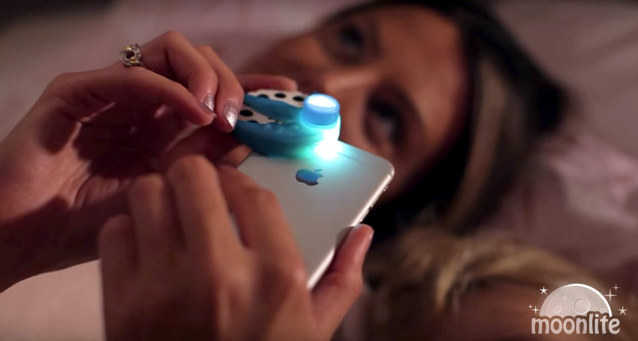 Moonlite uses your smartphone flash to project illustrated bedtime stories.