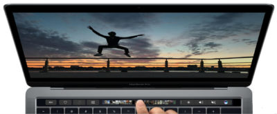 Touch bar closeup MacBook Pro Touch Bar