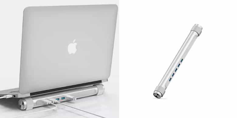 CoM – 4-Port USB Hub MacBook Air Stand CoM - 4-Port USB Hub MacBook Air Stand