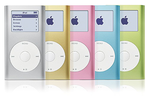 iPod mini launch in 2004: The small music player proved a significant product for Apple.