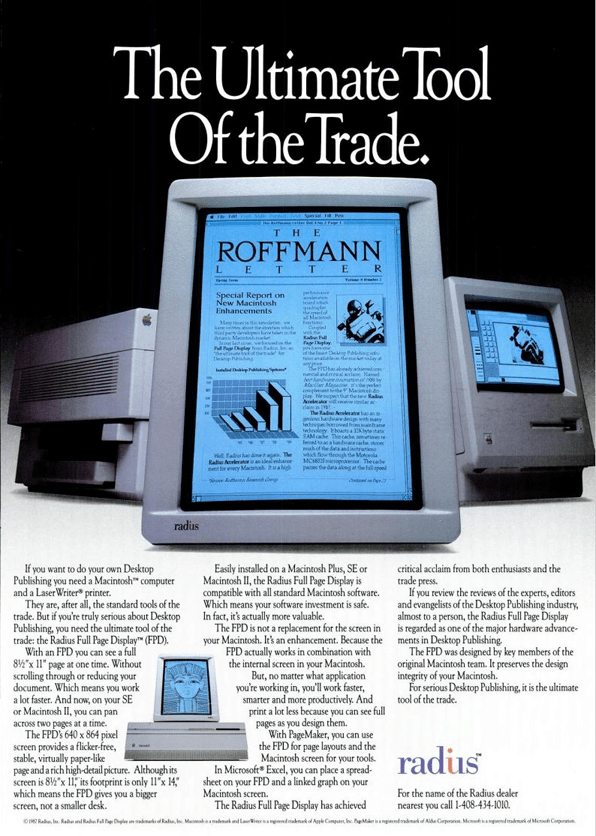 Macintosh Portrait Display launch: Radius set the precedent with its vertical monitor