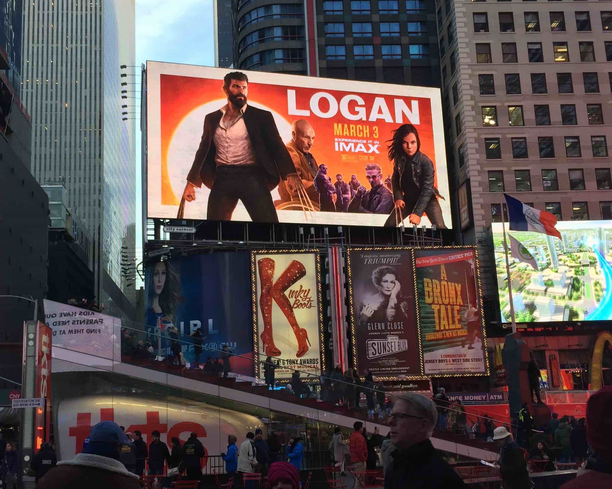 This Logan promo poster clawed its way from an iPad Pro to New York City's Times Square.