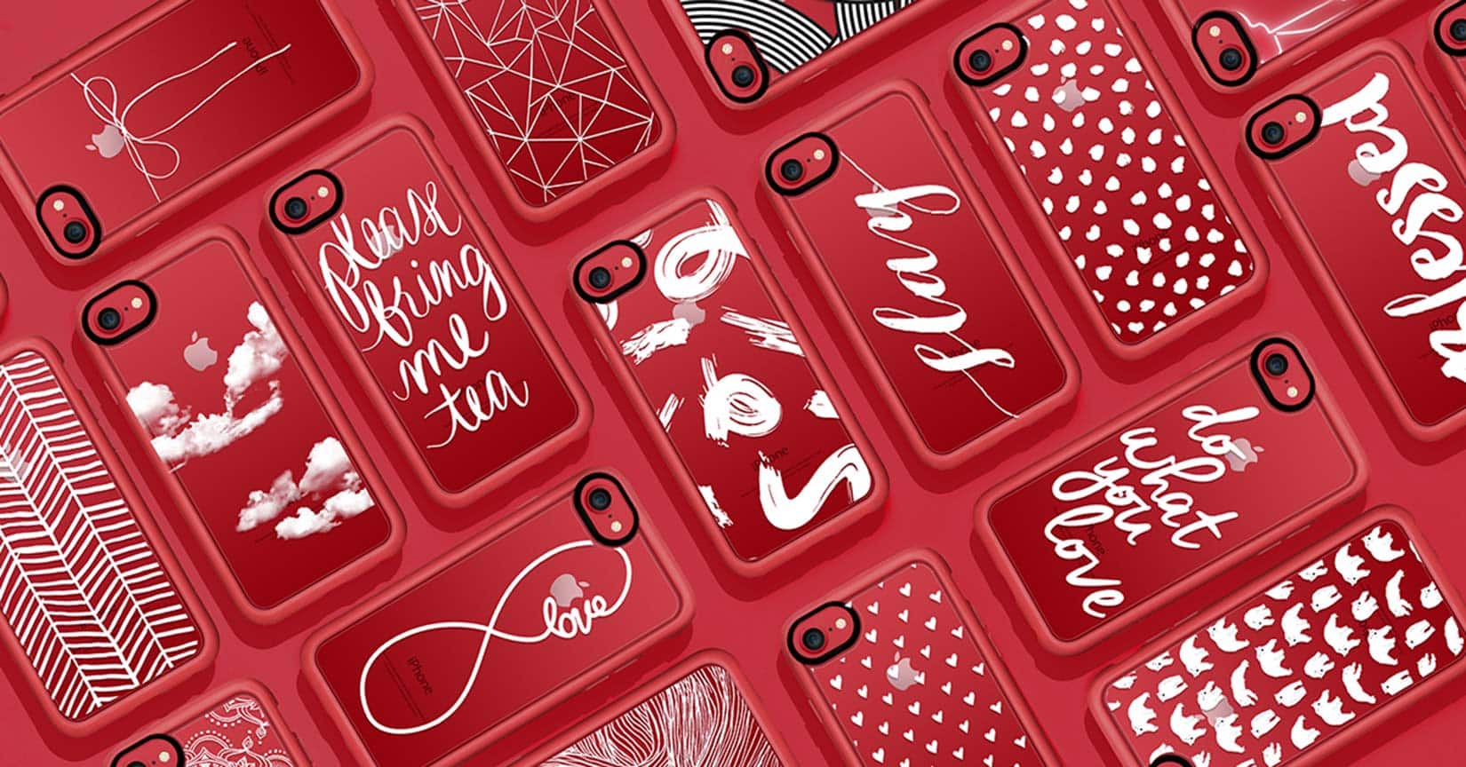 Casetify offers elegant and quirky designs for a clear iPhone case to bring out the red on the new PRODUCT(RED) iPhone 7 and 7 Plus.