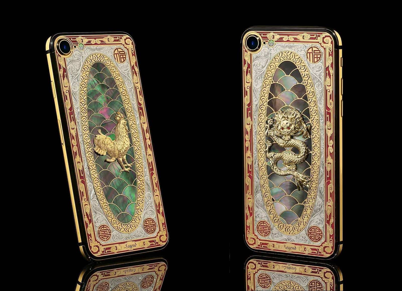 Think your iPhone 7 looks like all the others? These gilded 7s, which includes one to mark the Year of the Rooster, were designed to appeal to the Chinese market.