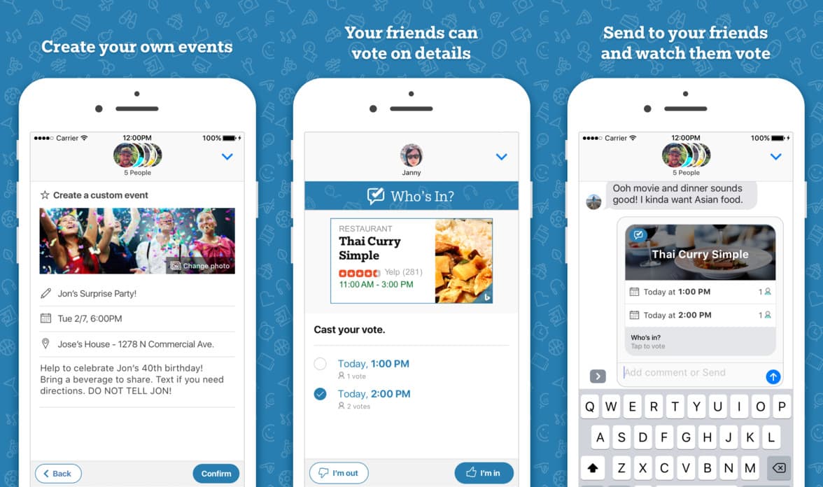 Get your friends organized with 'Who's In'