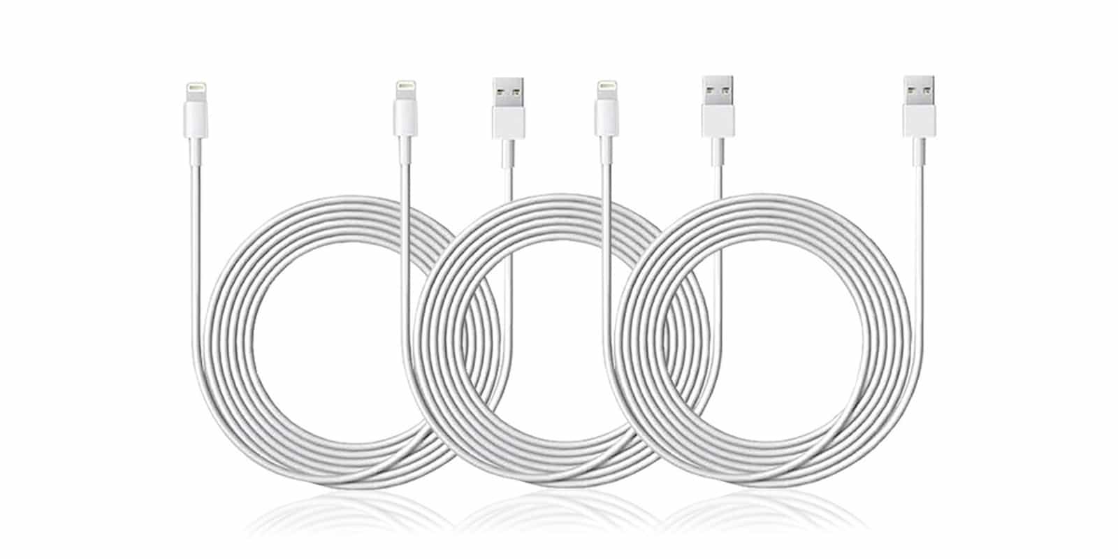 CoM - 6.5-Ft Apple MFi-Certified Lightning Cable- 3-Pack