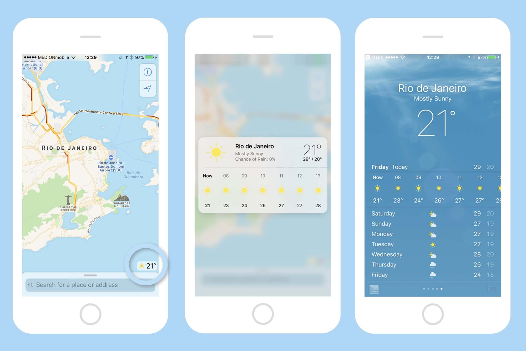 Quickly check the weather anywhere in the world.
