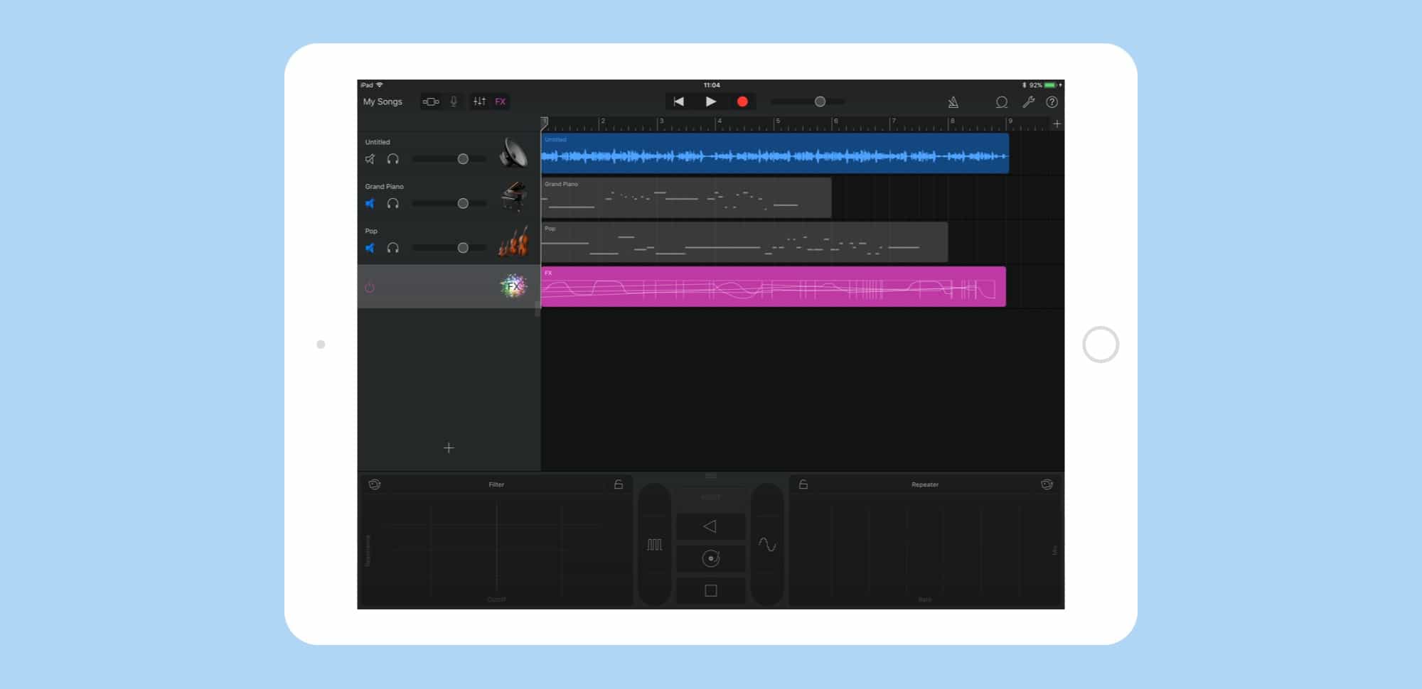 Remotely add tracks to a Mac GarageBand project with iOS.