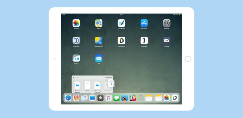 drag drop iOS 11 dock