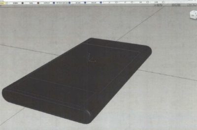 This is an early CAD rendering of an extruded aluminum iPhone. Note the plastic end caps; they'd become a huge design problem.
