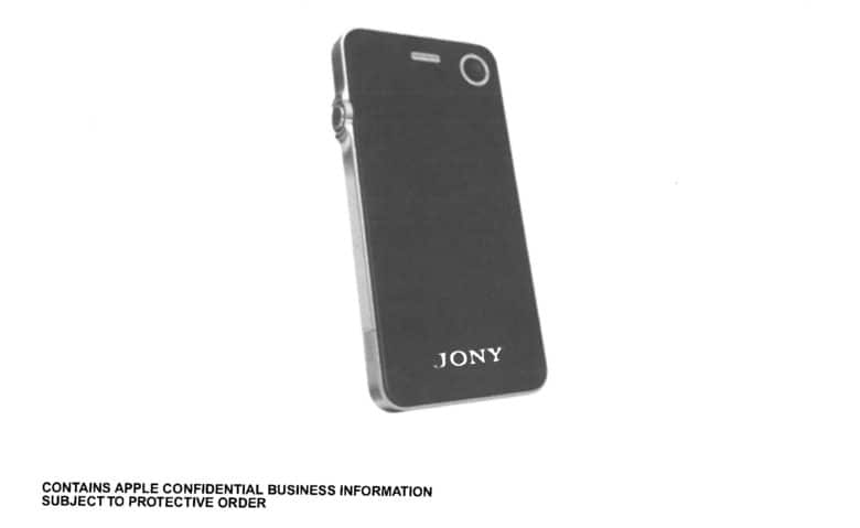 Curious to see what a company like Sony might come up with, Jony Ive asked one of his designers to channel the Japanese giant for this concept. The designer replaced “Sony” with “Jony” and added PlayStation-type buttons. 