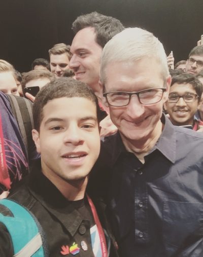 Kenny Batista and Tim Cook