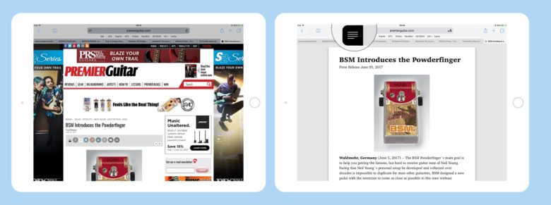 persistent reader view compare
