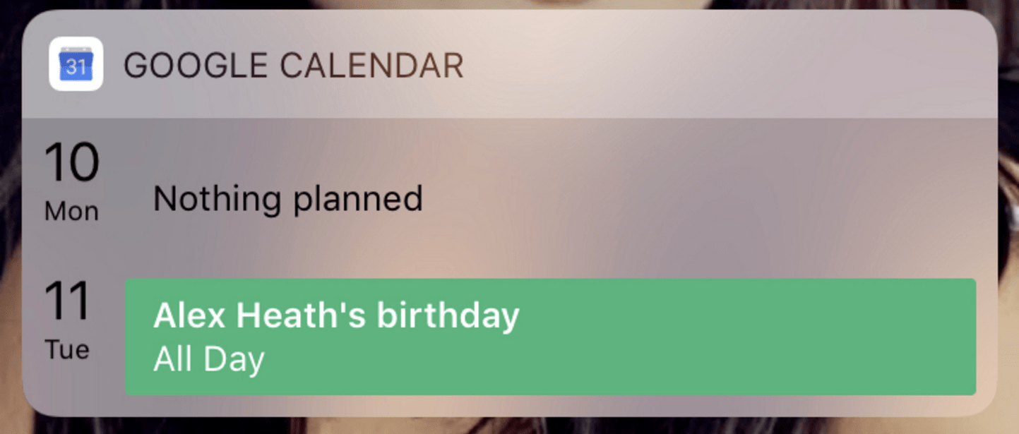 Google Calendar widget