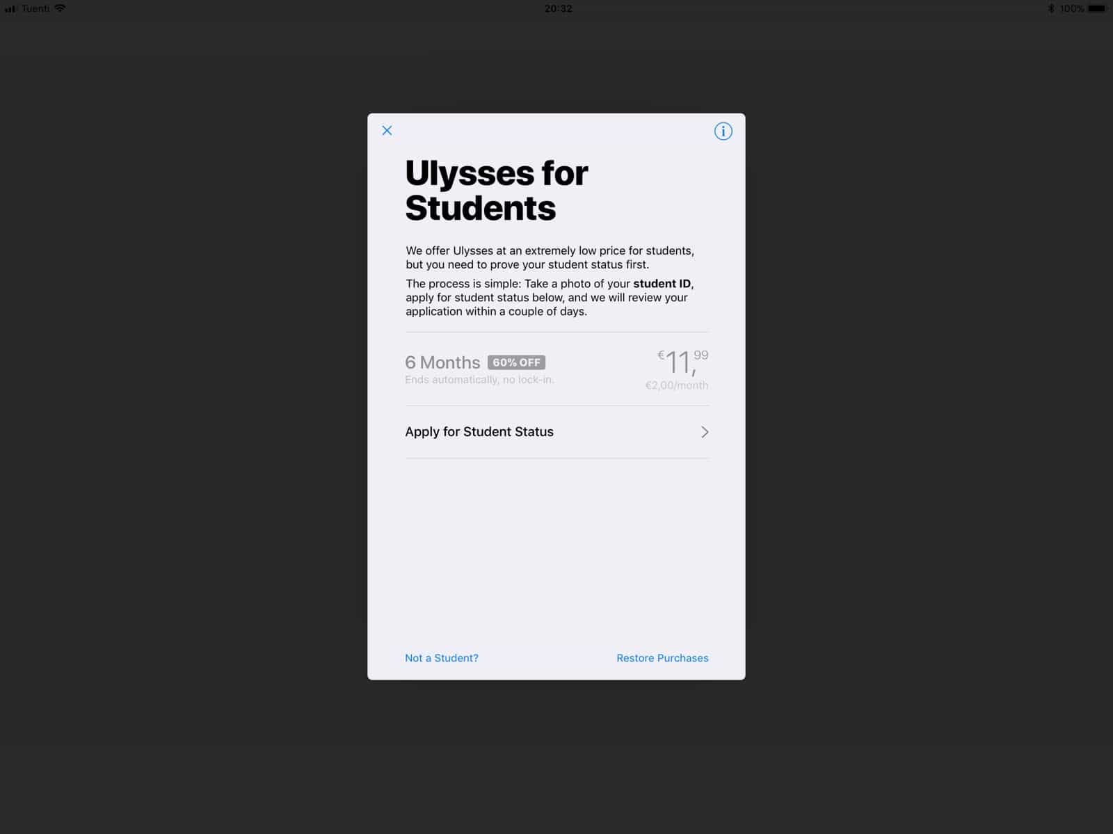 Students get a big discount on Ulysses.