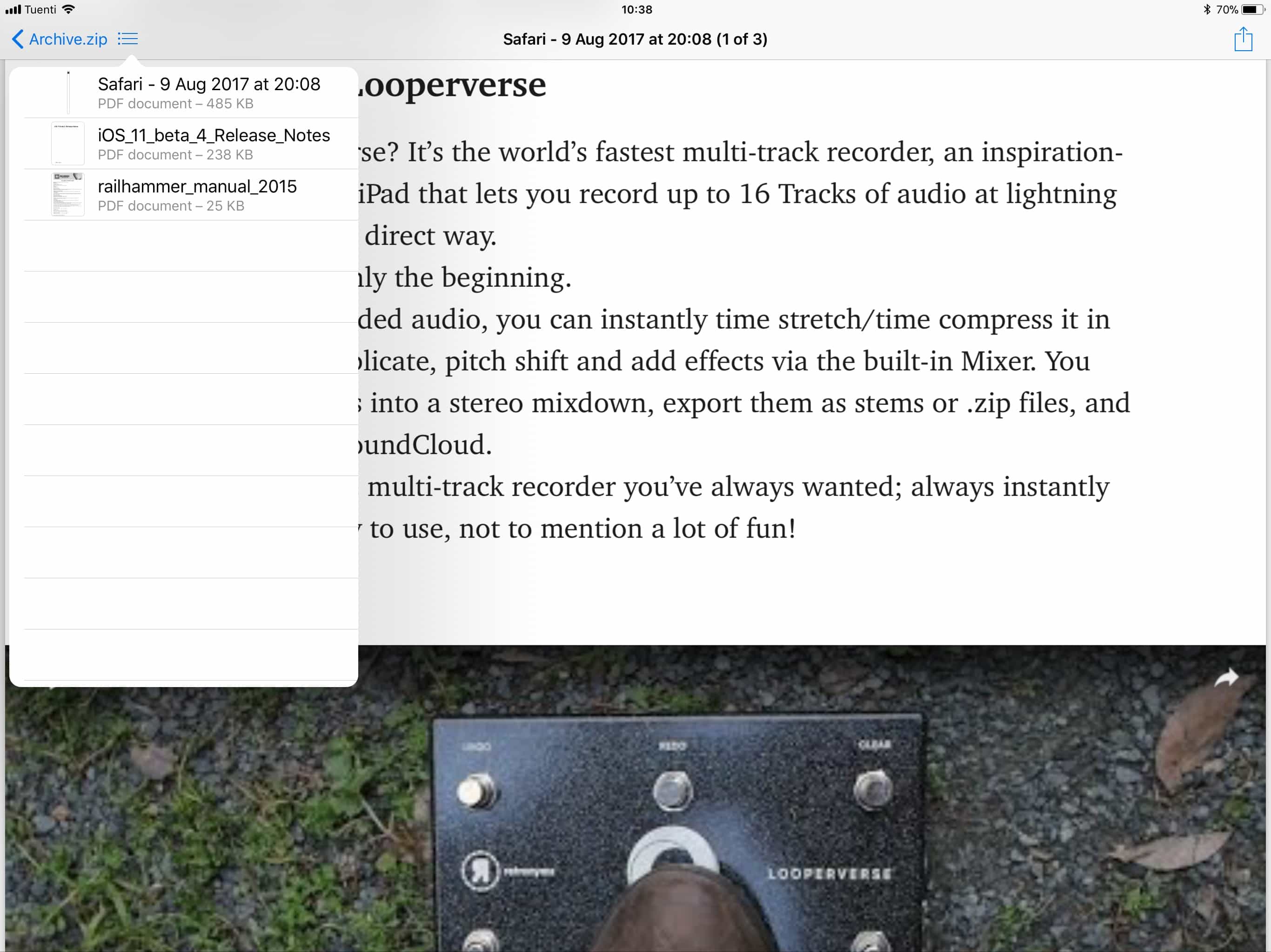iOS 11’s document viewer lets you browse zips without unpacking them.