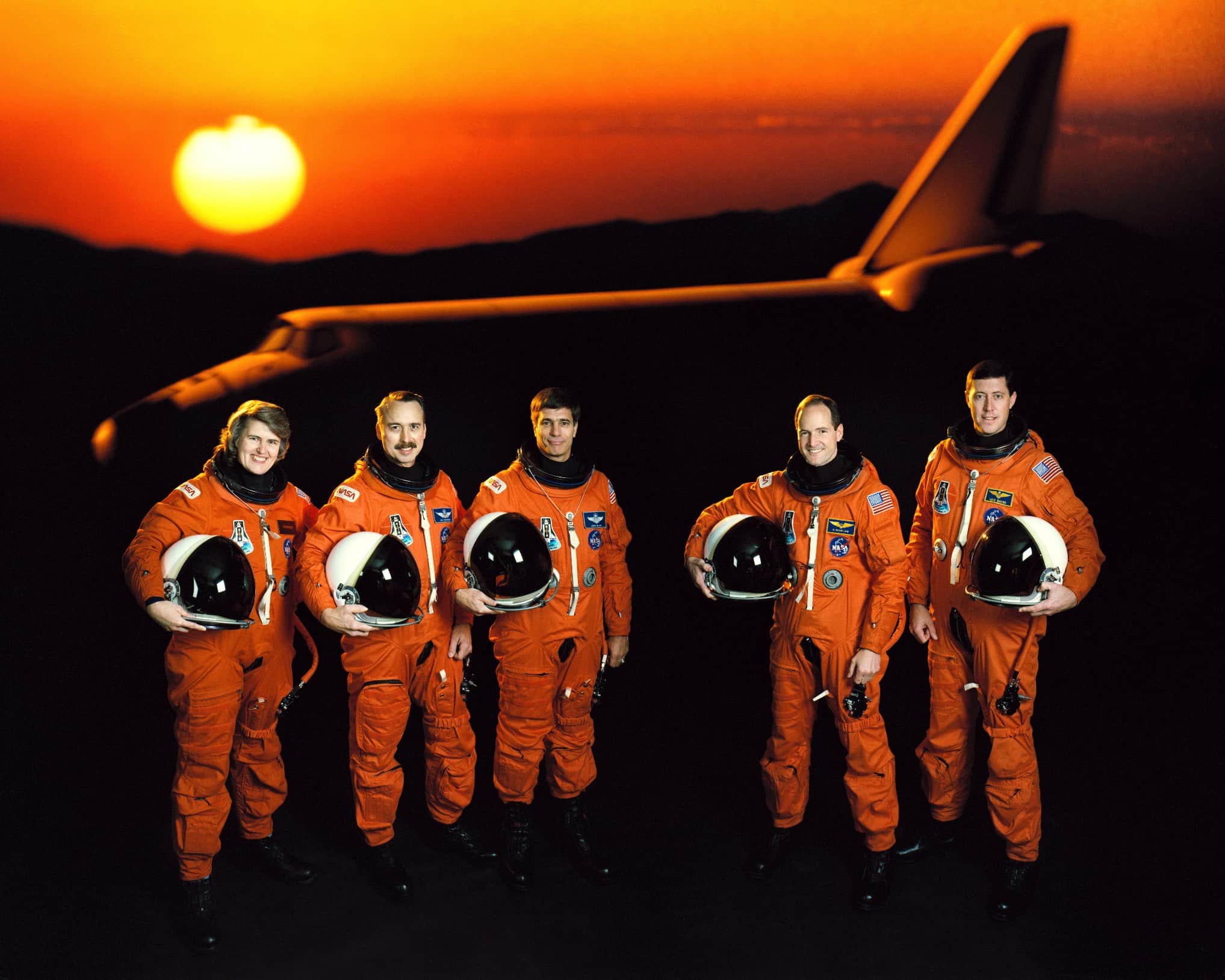 A crew aboard the Atlantis space shuttle sent the world's first email from space.