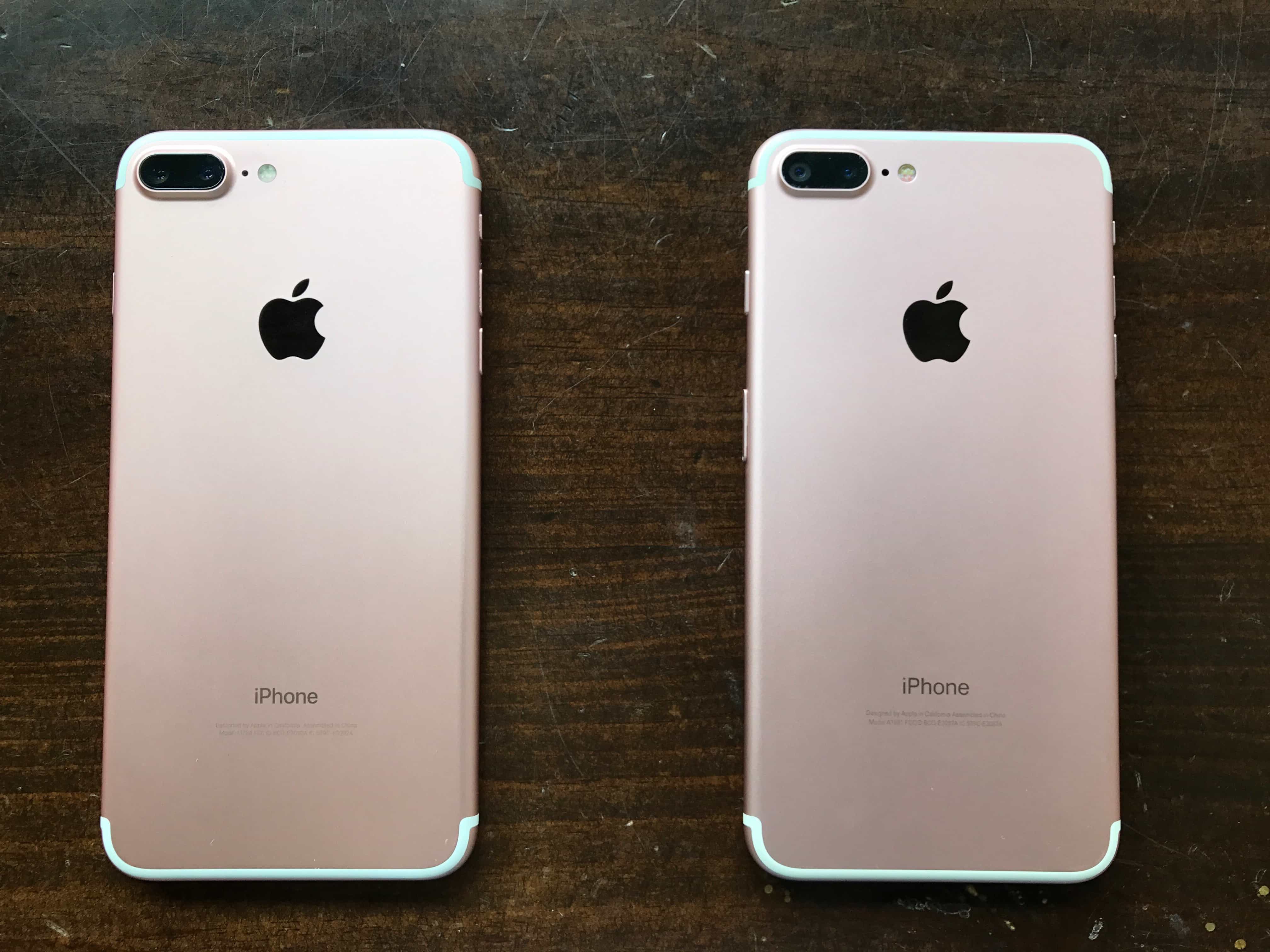 From the back, the fake iPhone looks just like the real thing. (The fake phone is on the right.)