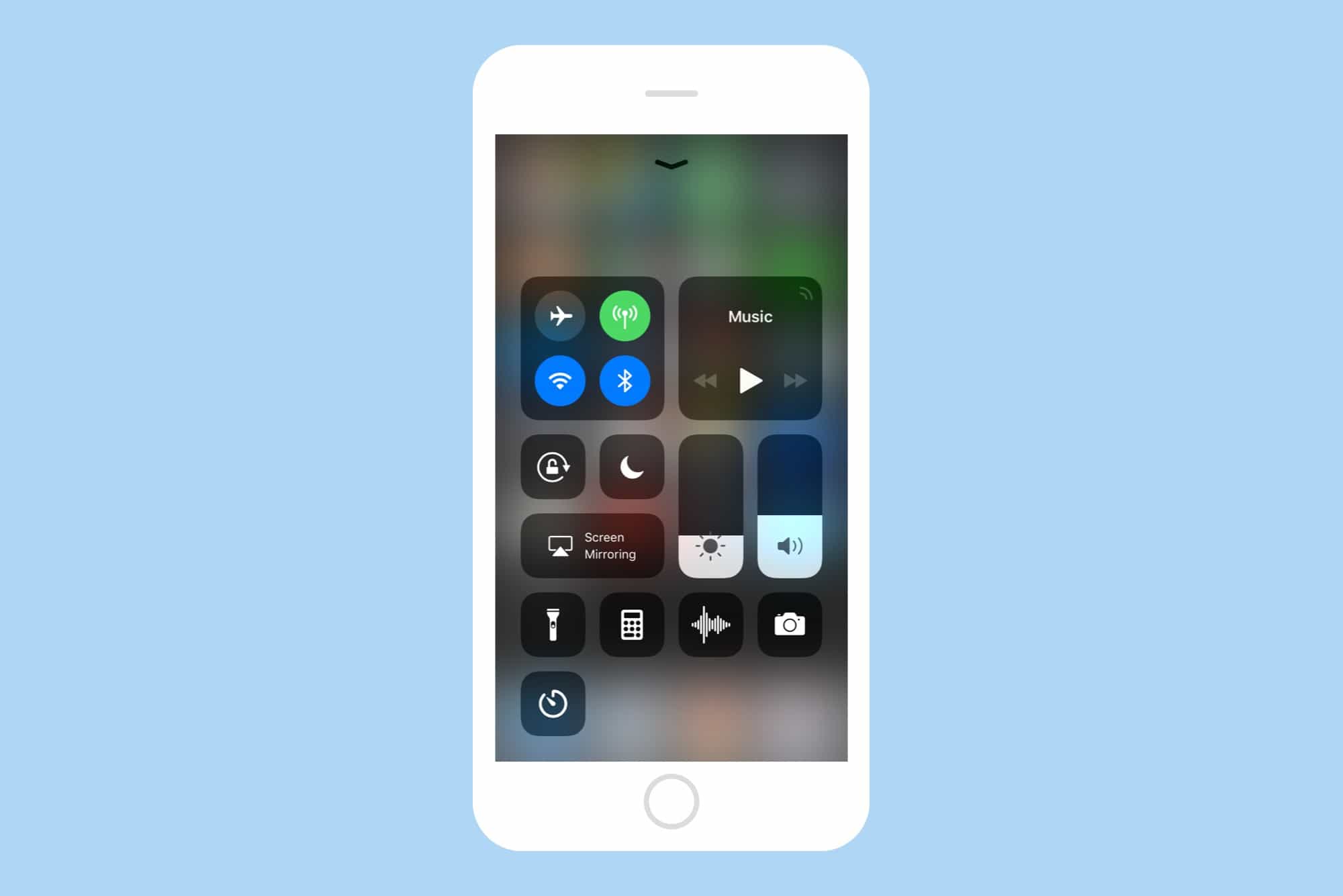 Bluetooth and Wi-Fi in iOS 11 control center