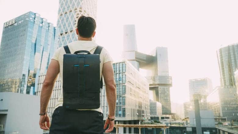 It's surprising how much technology gets crammed into the super-slim Moovy Bag.