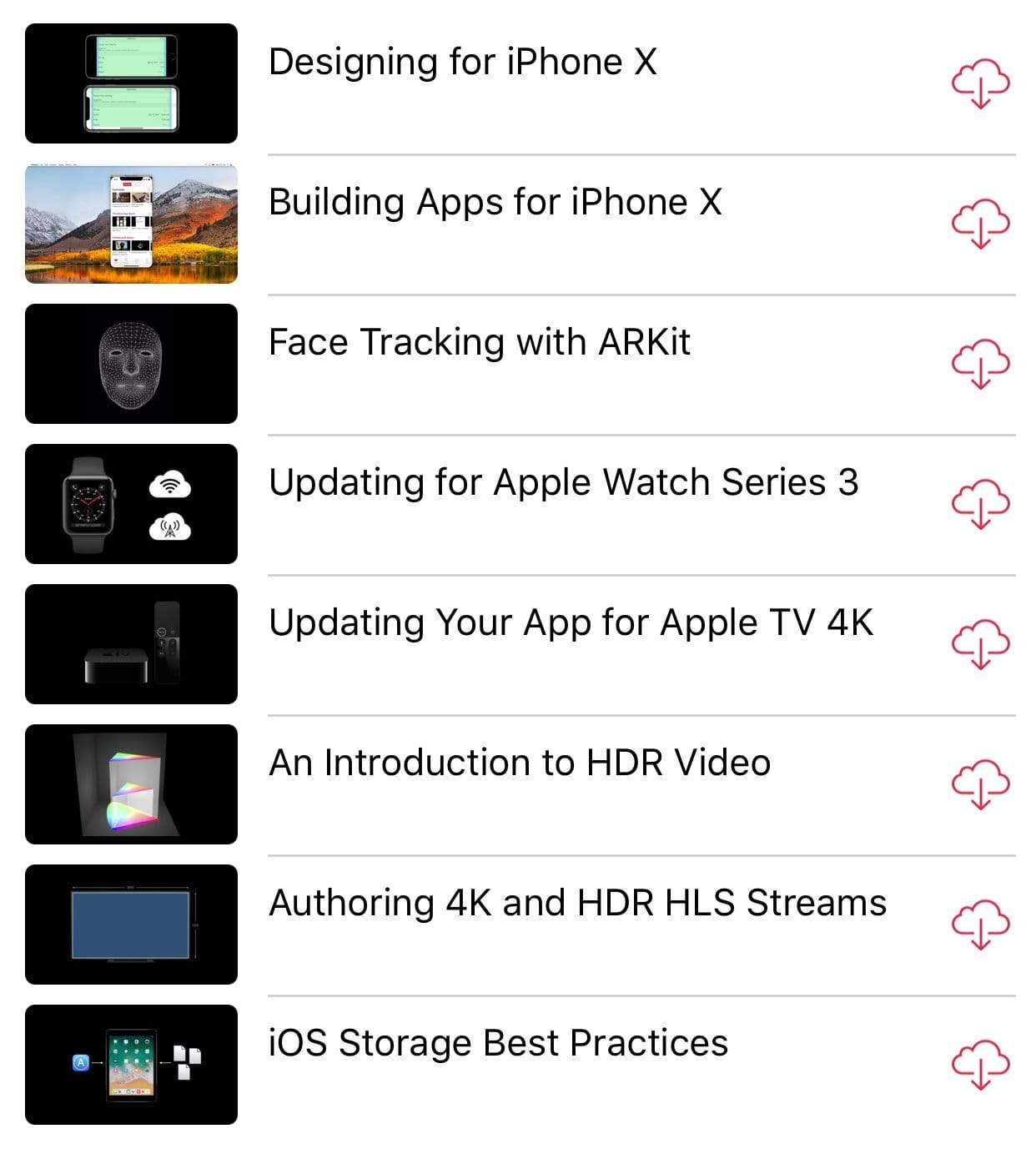 WWDC app with videos for iPhone X