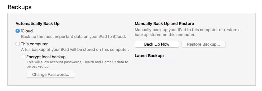 iTunes backups are a last resort, but good to have if you need them.