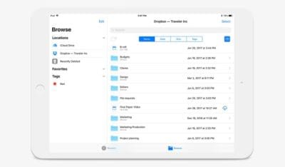 Dropbox will appear as a regular folder in iOS 11's Files app.