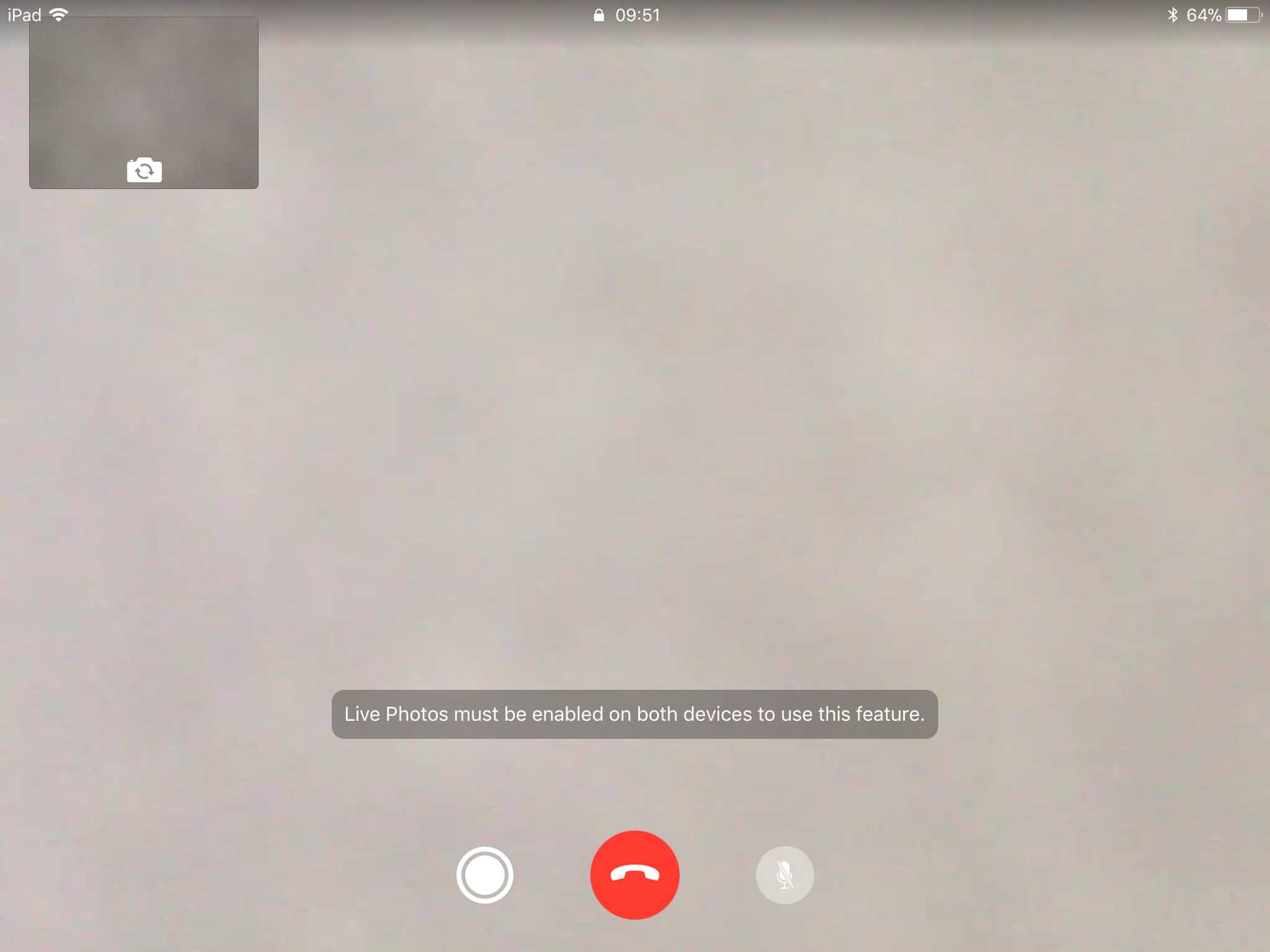 This is what you'll see if FaceTime Live Photos are blocked.