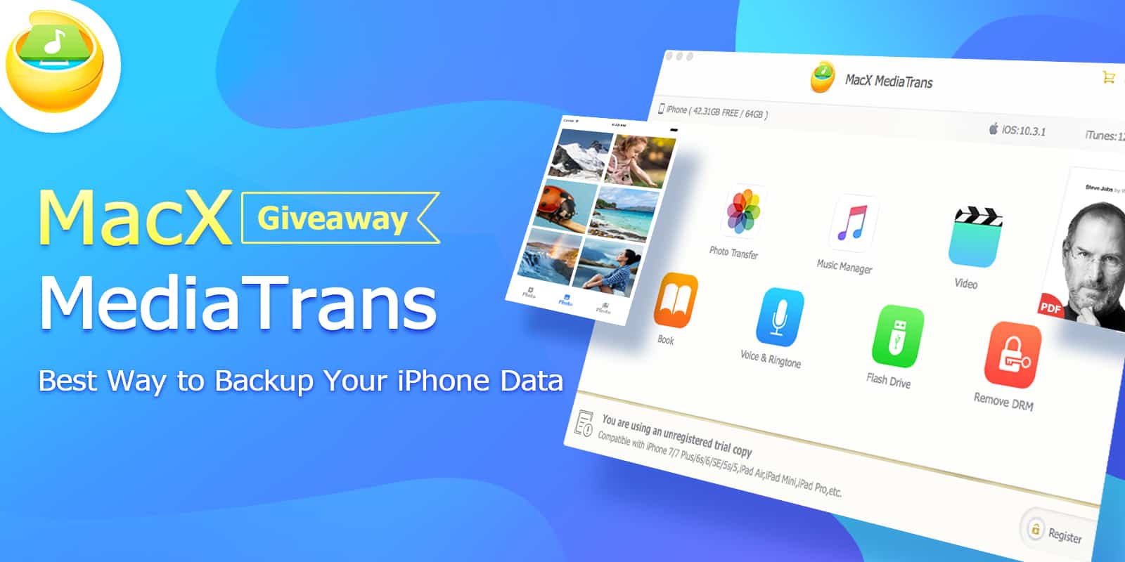 For a limited time, you can grab a free licensed copy of iPhone data syncer MediaTrans.