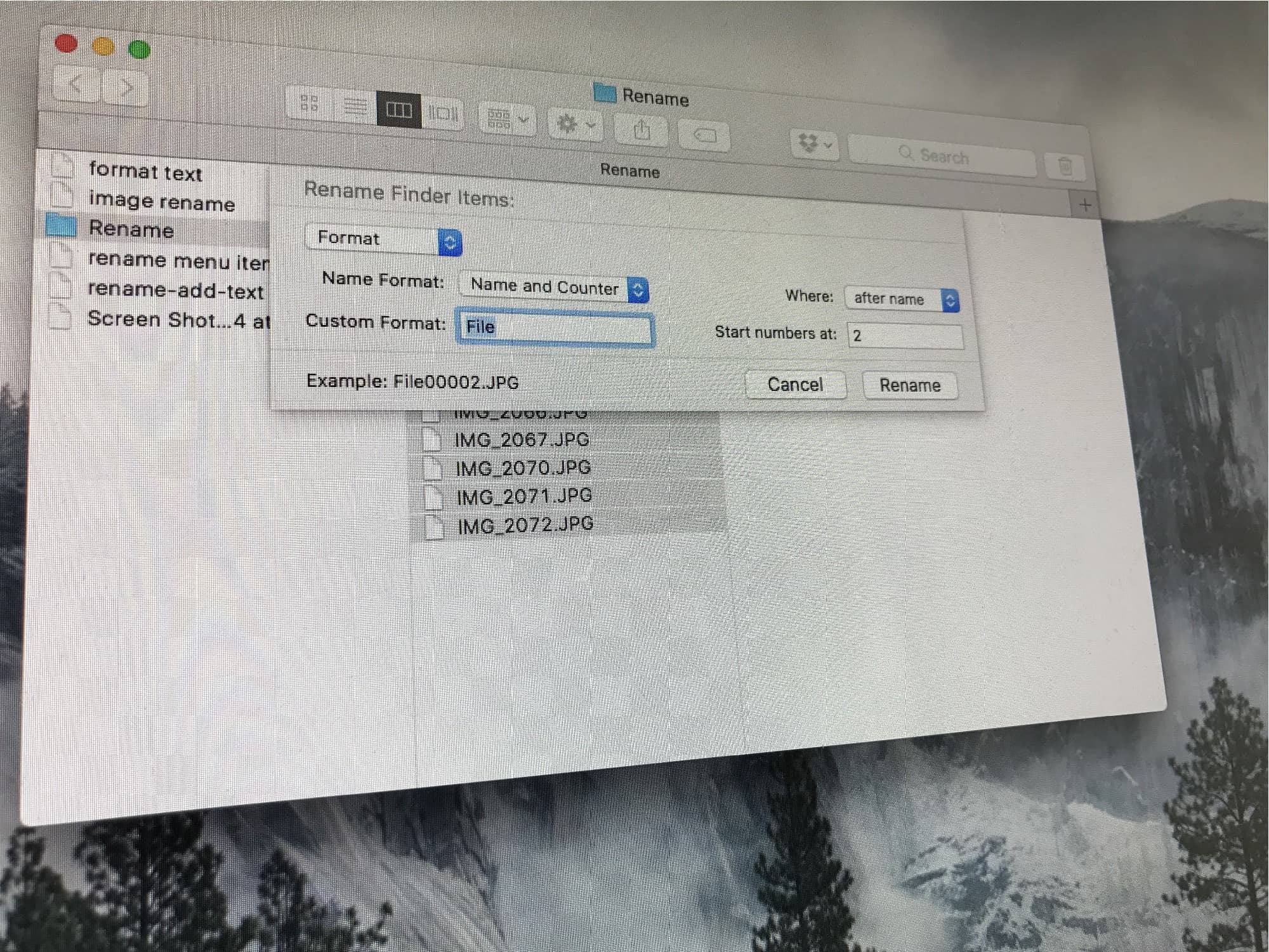 file renaming mac finder